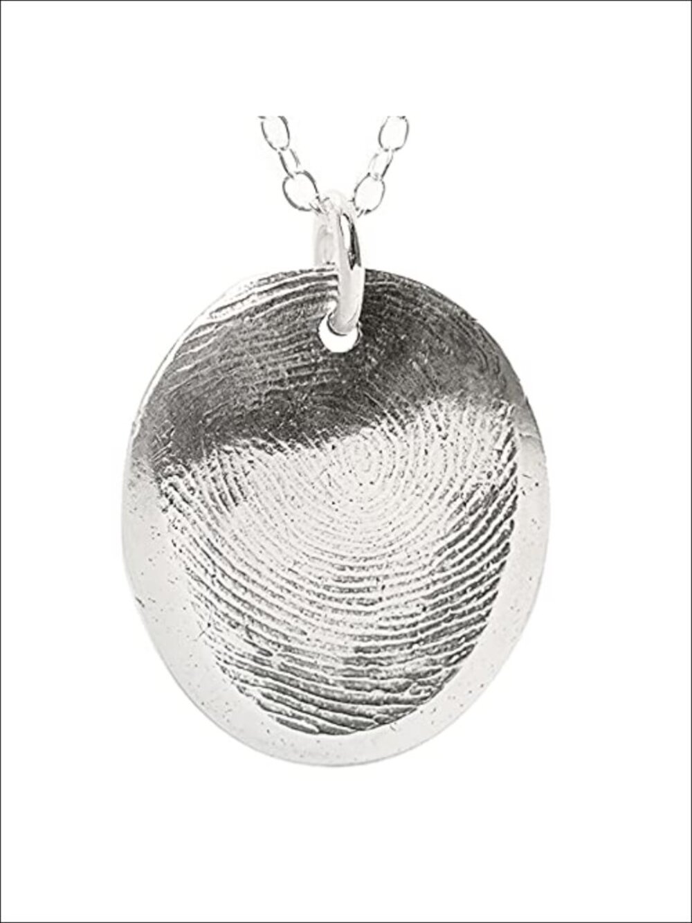 Custom Silver Fingerprint Pendant Kit 925 Sterling Silver Necklace
